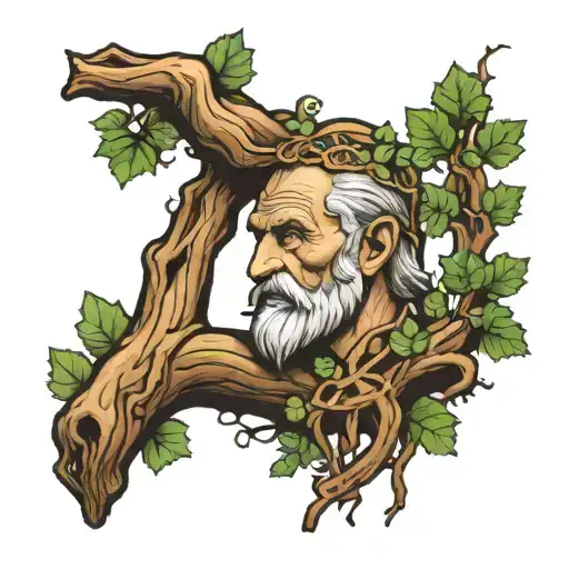 Old Man Oak With Celtic Symbols