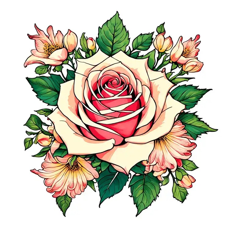 Rose And Honeysuckle