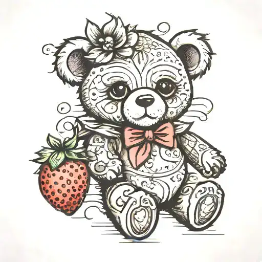 Teddy Bear Dressed Like A Strawberry