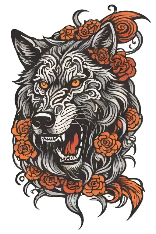 Black Wolf Head