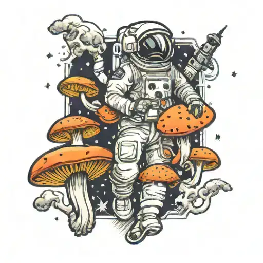 Astronaut And Magic Mushrooms