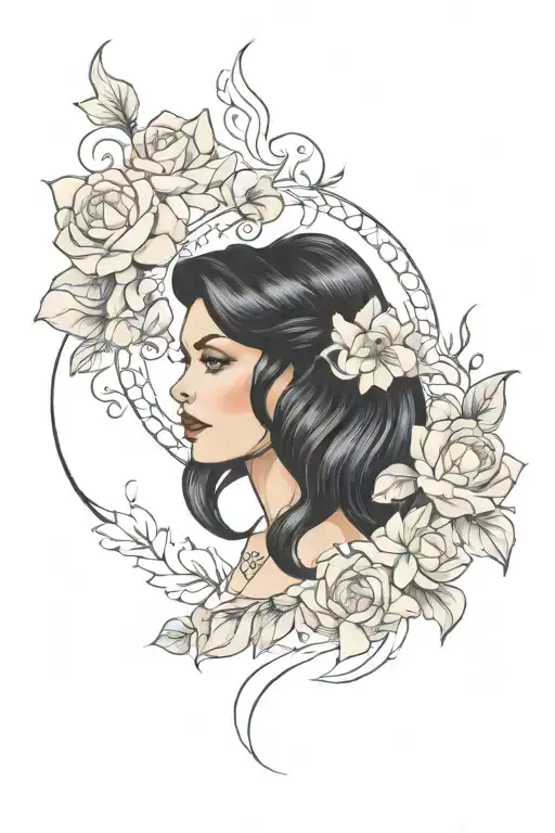 Pinup No Border Black Hair Full Body