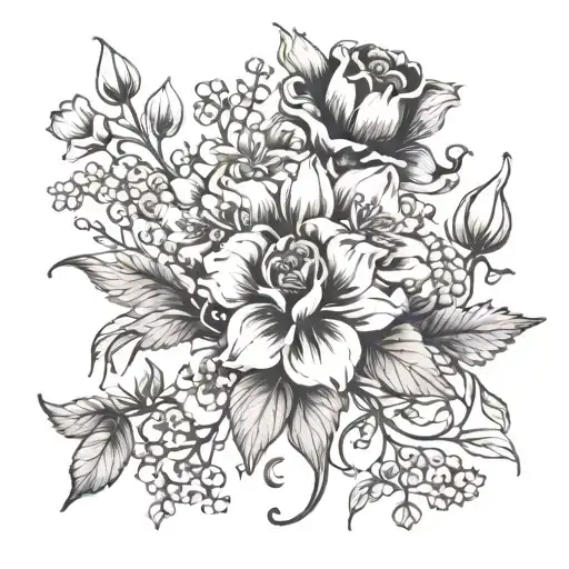 Birth Flowers November July January And April As Either A Cluster Or On A Suitcase Ship Or Castle
