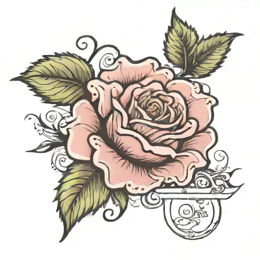 Rose With The Name Daphne As The Stem Wrapped