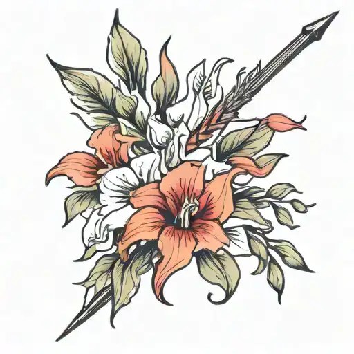 Gladiolus Flower With Arrow