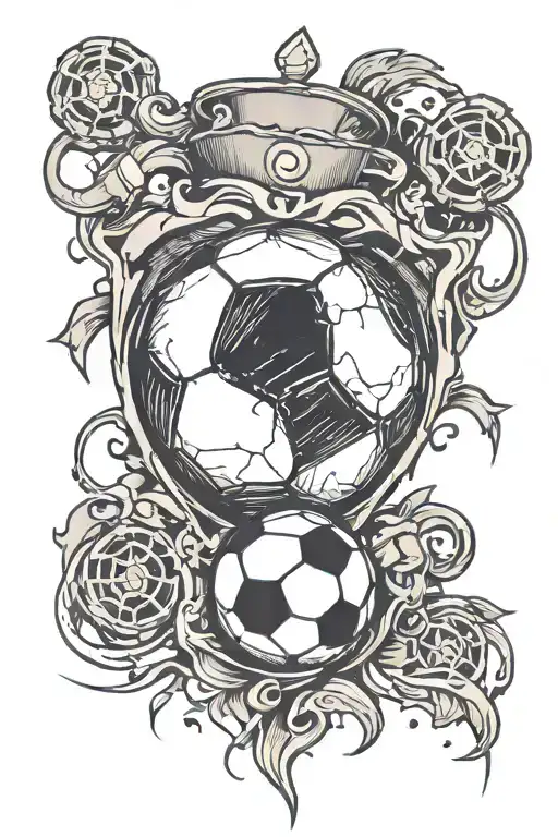Soccer Ball In The Heart Connected To The Brain