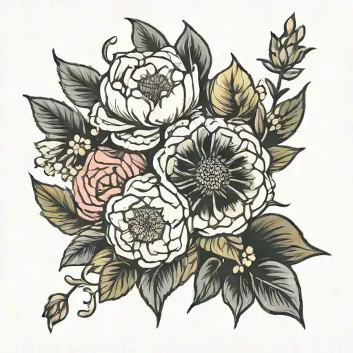 January And July Birth Flower Bouquet