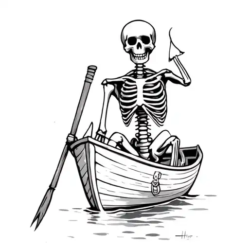 A Skeleton In A Boat