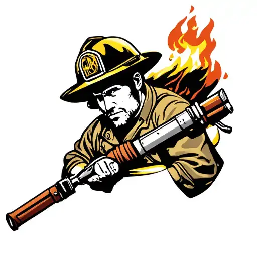Fireman Outline All Black