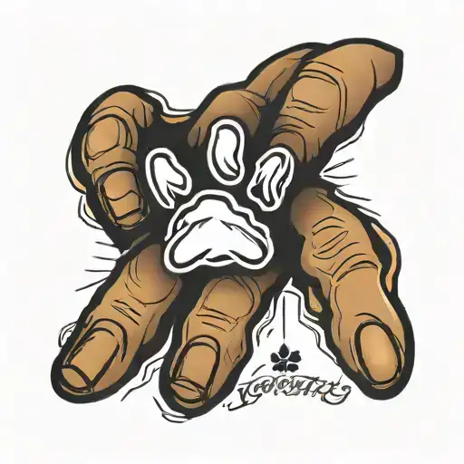 Paw Print With The Word Loyalty On The Fingers