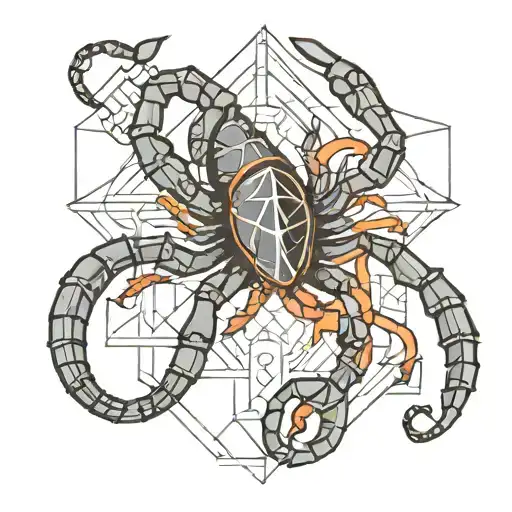 Small Outline Of Scorpio With Music Geometric Tattoo Design For The Wrist Area