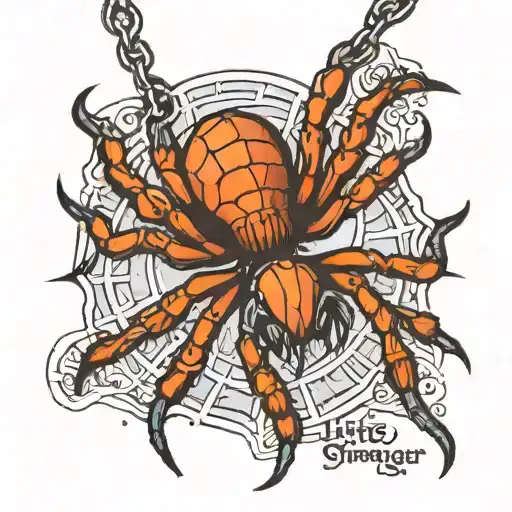 Spider Dangling From The Word Little Stranger