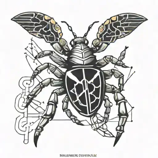 Small Scorpio With Techno Music Geometric For Wrist Area