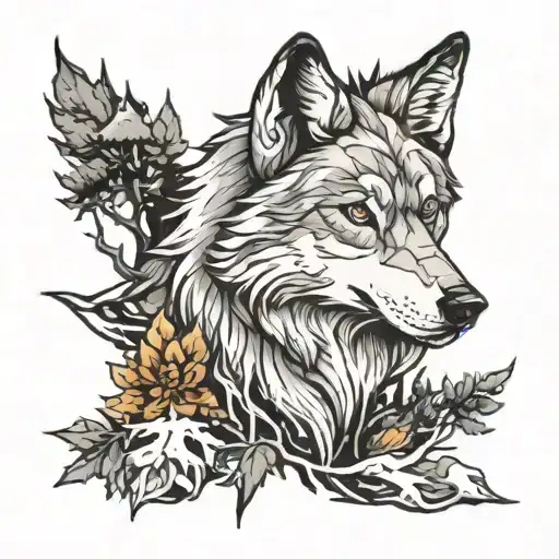 Wolf In The Cold Forest