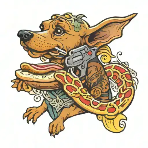 Hot Dog In A Handgun Holster