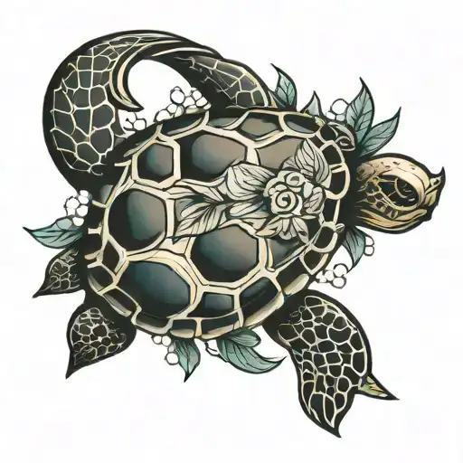 Crescent Moon And Sea Turtle