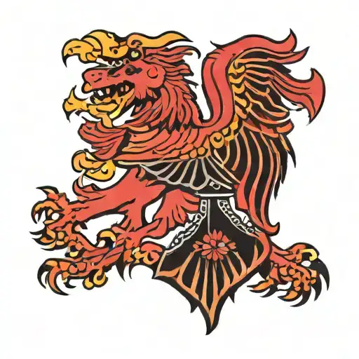 The Albanian Flag But One Half Of The Eagle Is The Dutch Lion