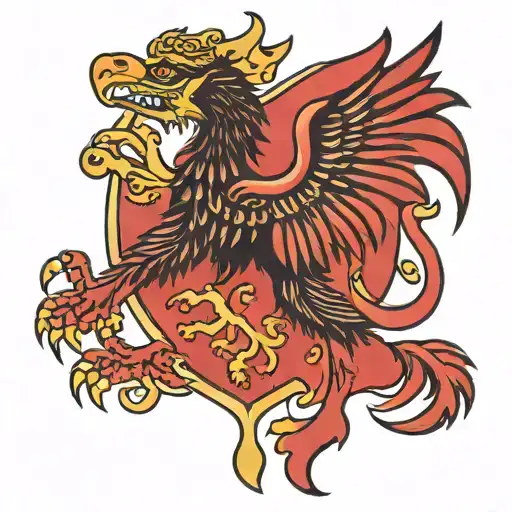 The Albanian Flag But One Half Of The Eagle Is The Dutch Lion