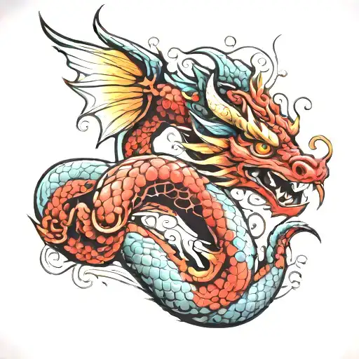 Dragon Wrapped Around Arm Sleeve