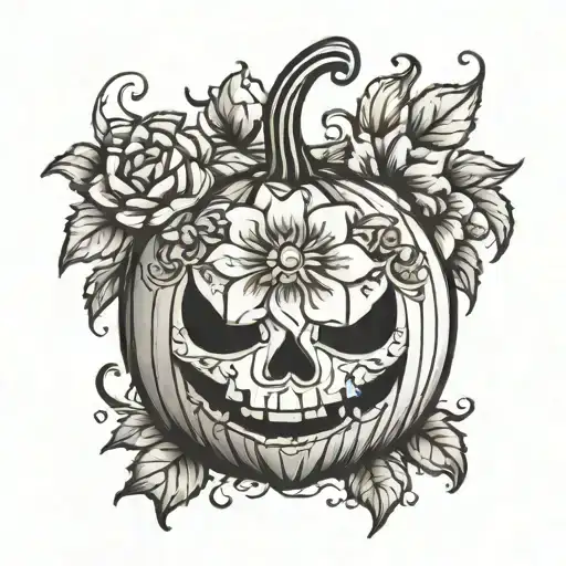 Pumpkin With Indian Floral Design