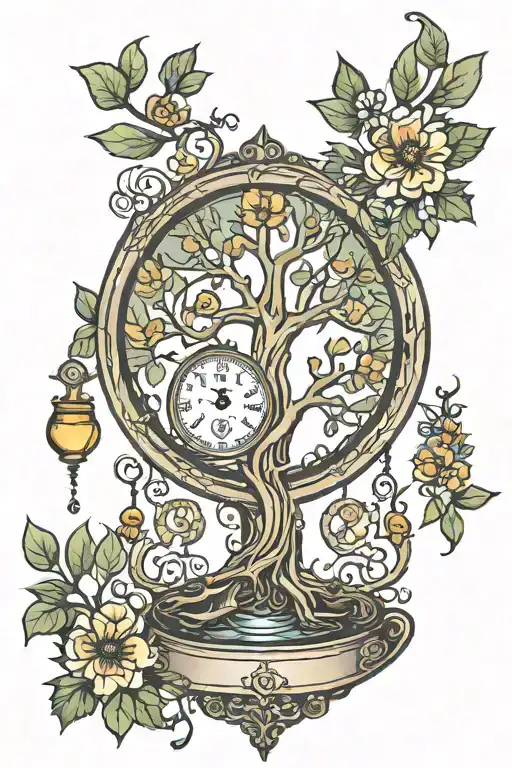 Tree Of Life With Hour Glass