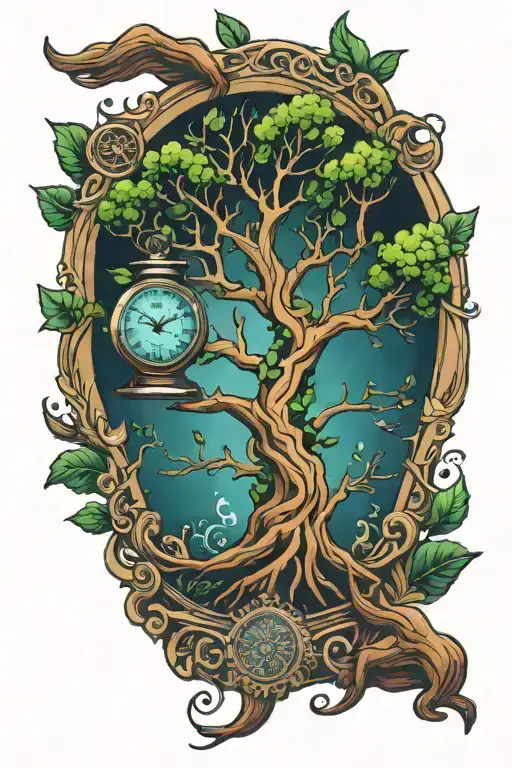 Tree Of Life With Hour Glass