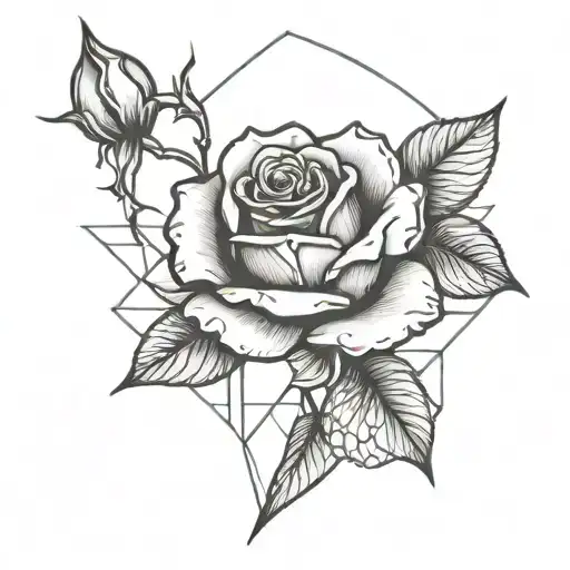 Simple Rose With Geometrickal Struckture