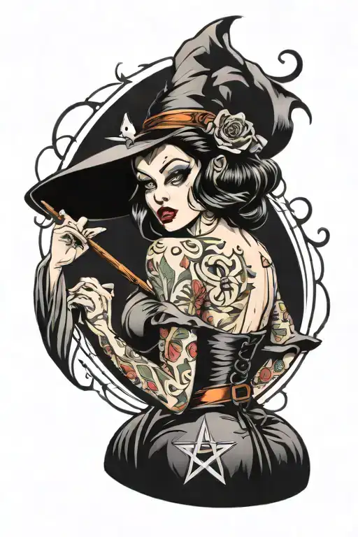 Pin Up Girl Witch