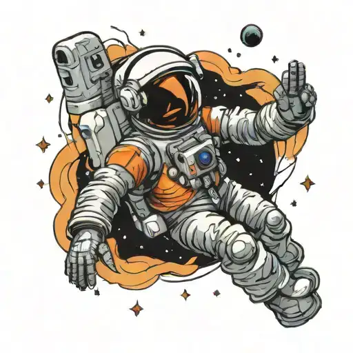 Astronaut And Deep Space Object