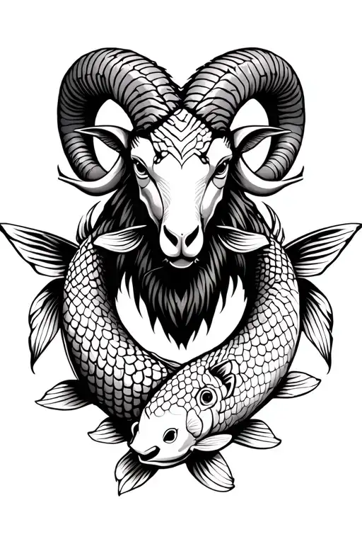 Ram With 2 Koi Fish Around It