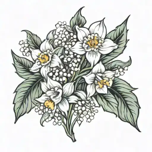 Daffodil Daisy Lily Of The Valley Holly Flowers