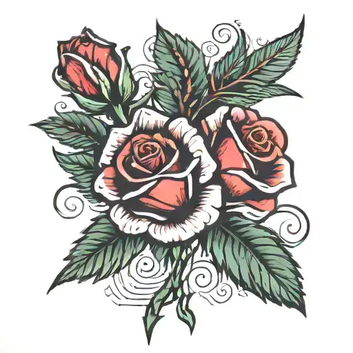 Word Saudade With Red Roses