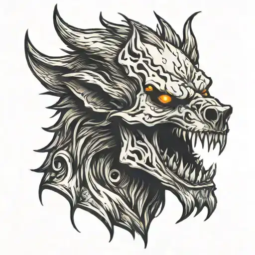 Werewolf Vampire Skull