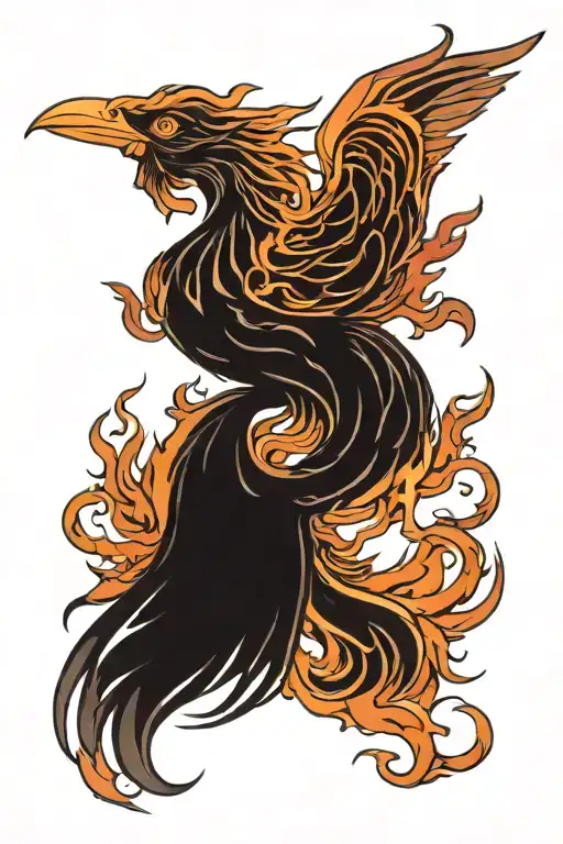 Phoenix Rising From Flames