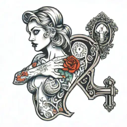 Women Pleading For Love Looking Through Key Hole