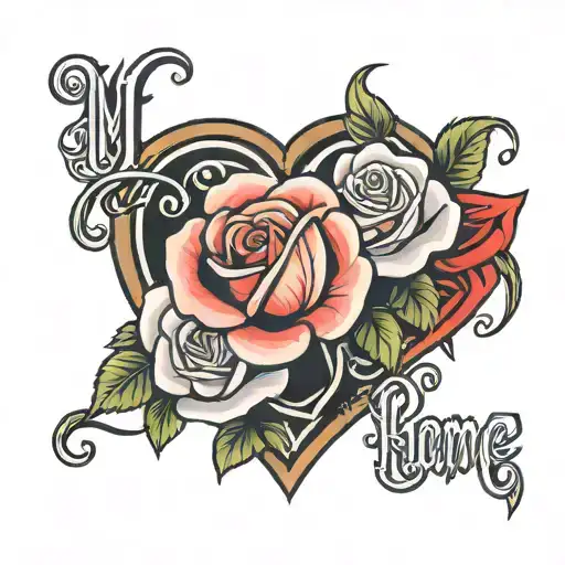 Name With Rose And Heart