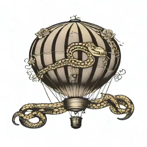 Hot Air Balloon With A Snake
