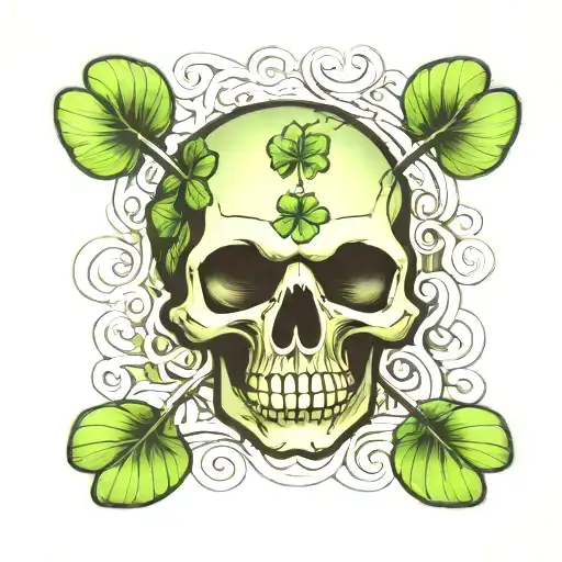 There Will Be Many Four Leaf Clover Images And Among Them One Skull Image With A Sly Smile