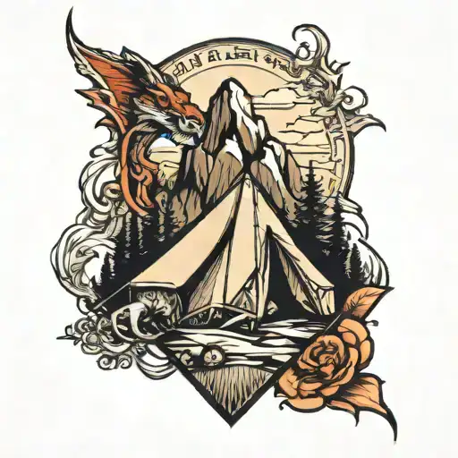 Tent With Mountain And Animal