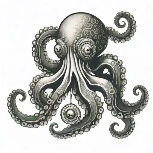 Creepy Octopus With Eyeballs Instead Of Suction Cups