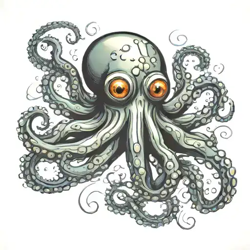 Creepy Octopus With Eyeballs Instead Of Suction Cups