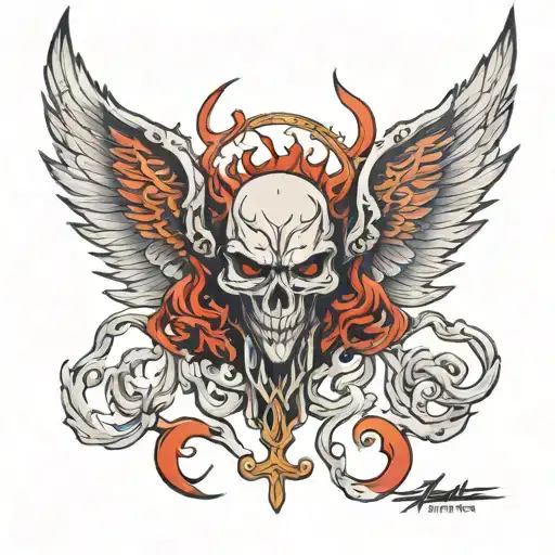 Demon Wing Tattoo For Back And Arm