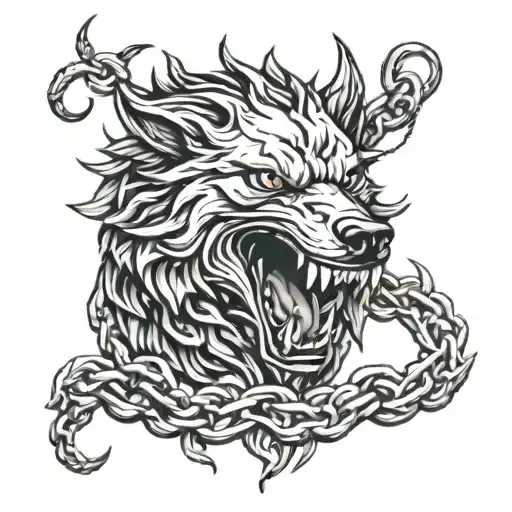 Fenrir Wolf Chains Breaking