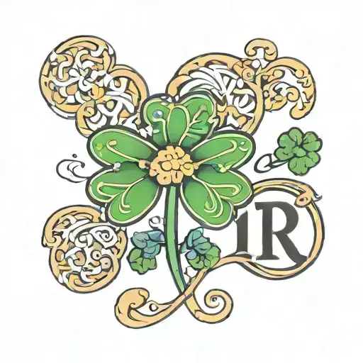 4 Leaf Clover With The Initials Rr Nr Dr Jr