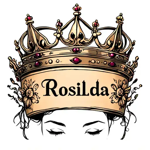 Queen Crown And Name Rosilda Below