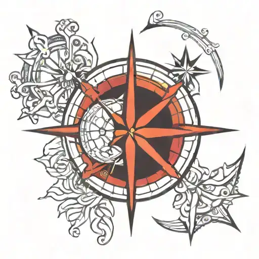 Usa Italy Compass Rose