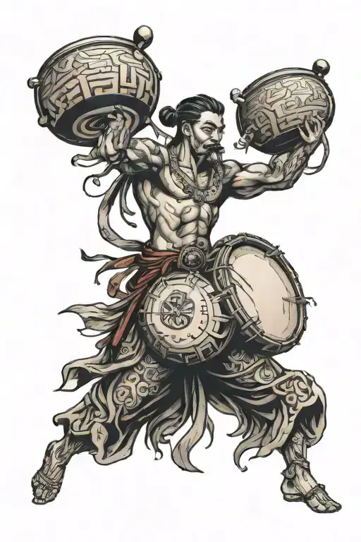 Dong Son Drum Shoulder Tattoo Design