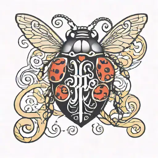 Word Peepa With Ladybug Climbing Letters E