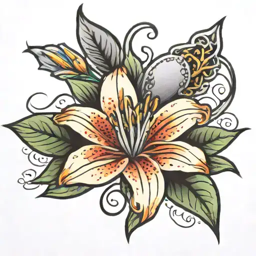 Lily With A Dog Tag Around It