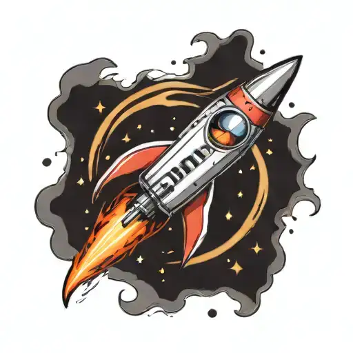 Rocket Ship With Circle